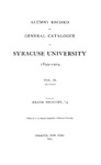 Alumni Record and General Catalogue of Syracuse University 1899-1904 Vol. II
